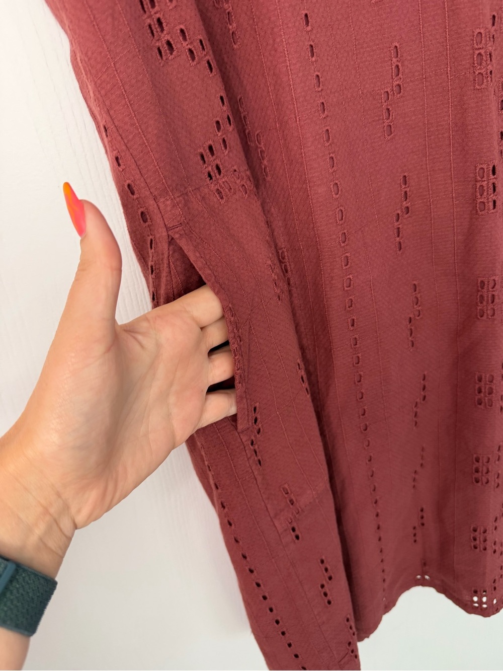 PrAna Ladyland Dress Vino Eyelet Short Sleeve - Picture 6 of 11
